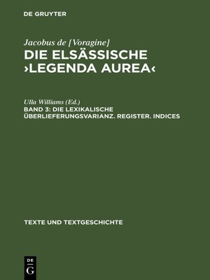 cover image of Die lexikalische Überlieferungsvarianz. Register. Indices